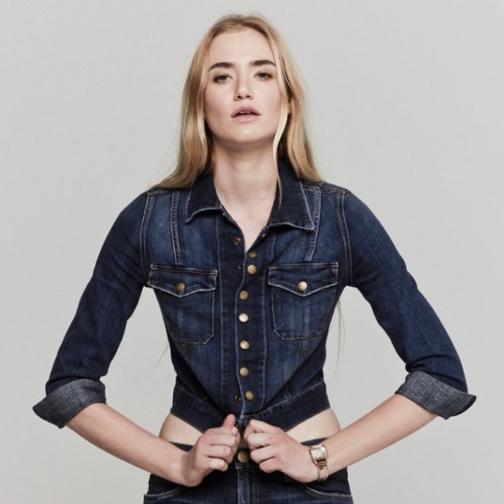 Current/Elliott Dark Blue Denim Jean Jacket